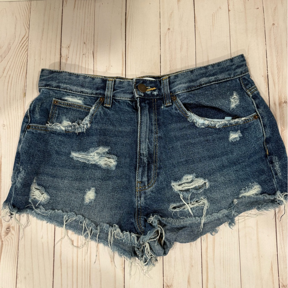 Zara Distressed Denim Shorts